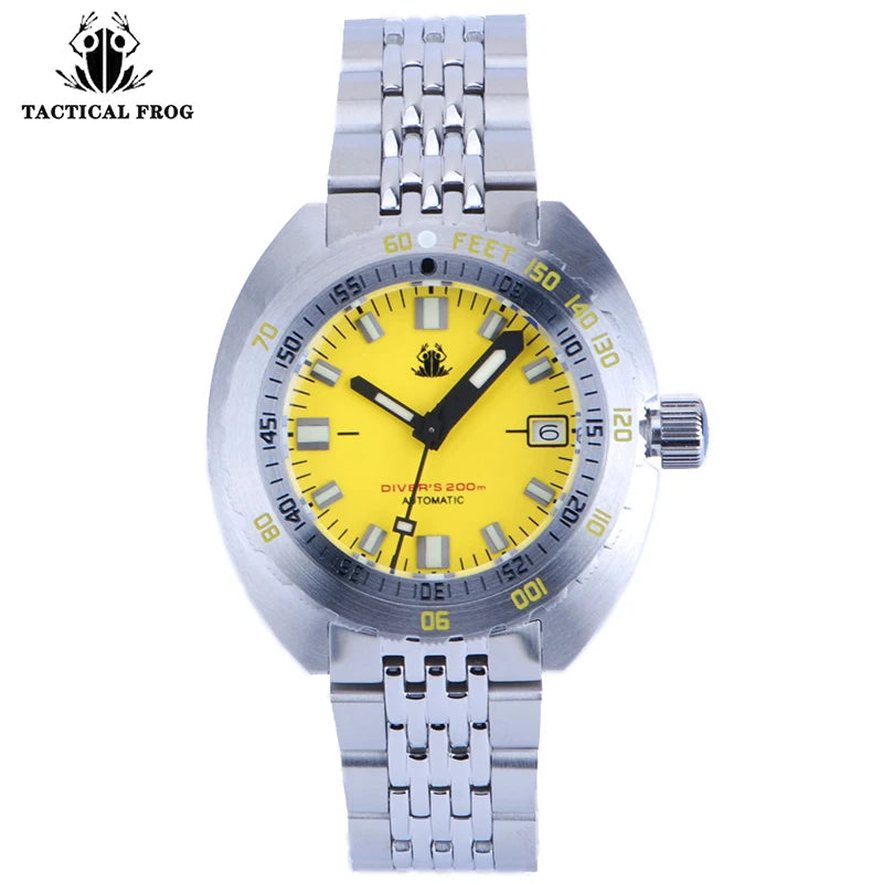 Tactical Frog Diver Watches Mens SUB 300 Sapphire 20ATM Water Resistance C3 Luminous Stainless NH35 Automatic Mechanical Watch