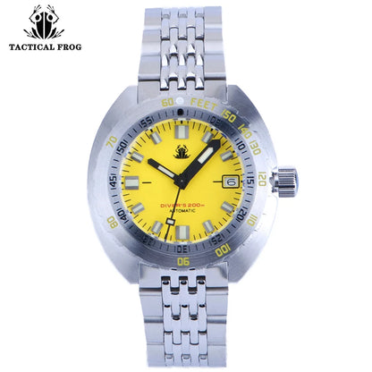 Tactical Frog Diver Watches Mens SUB 300 Sapphire 20ATM Water Resistance C3 Luminous Stainless NH35 Automatic Mechanical Watch