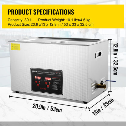 SucceBuy 2L 3L 6L 10L 22L 30L Ultrasonic Cleaner Stainless Steel Portable Cleaning Washing Machine Ultrasound Home Appliance