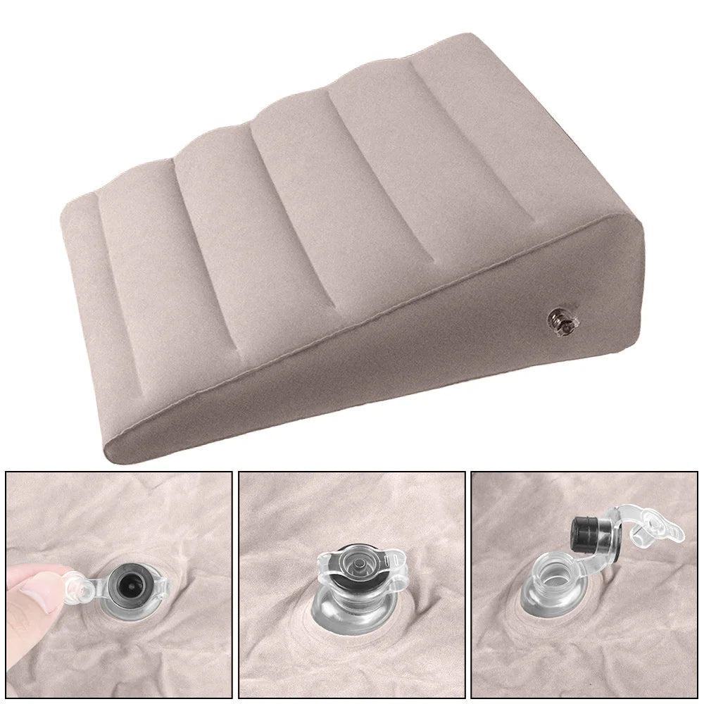 For Travel Camping Sleeping PVC Wedge Pillow Knee Cushion Portable Inflatable Back Pillow Foot Pillow Elevation Leg Pillows