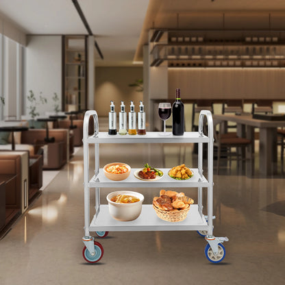 3 Tier Stainless Steel Kitchen Trolley Cart,   Utility Serving Storage Rolling Car Shelf, Kitchen Trolley Car