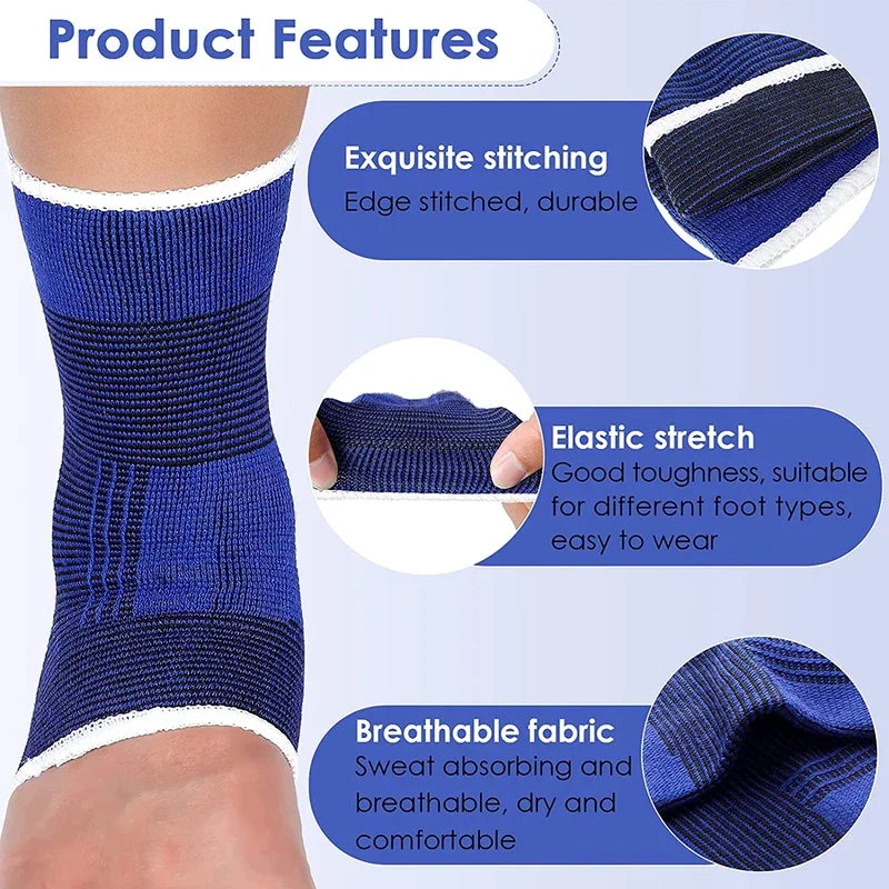 1Pair Multi-Sport Ankle Brace Knitted Breathable Compression Support for Basketball Football Gym Running Stability Protector
