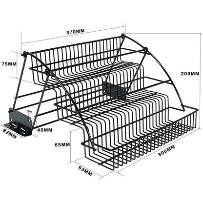 Kitchen Pull Down Cabinet 3 Tier Spice Rack Organizer Metal Storage Shelf Stand