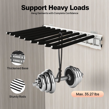 9-Rod Side Mounted Trouser Hanger, 35 lbs Pull Out Trousers Rack, Sliding Pants Rack W/ Flocked Bars for Pants, Ties