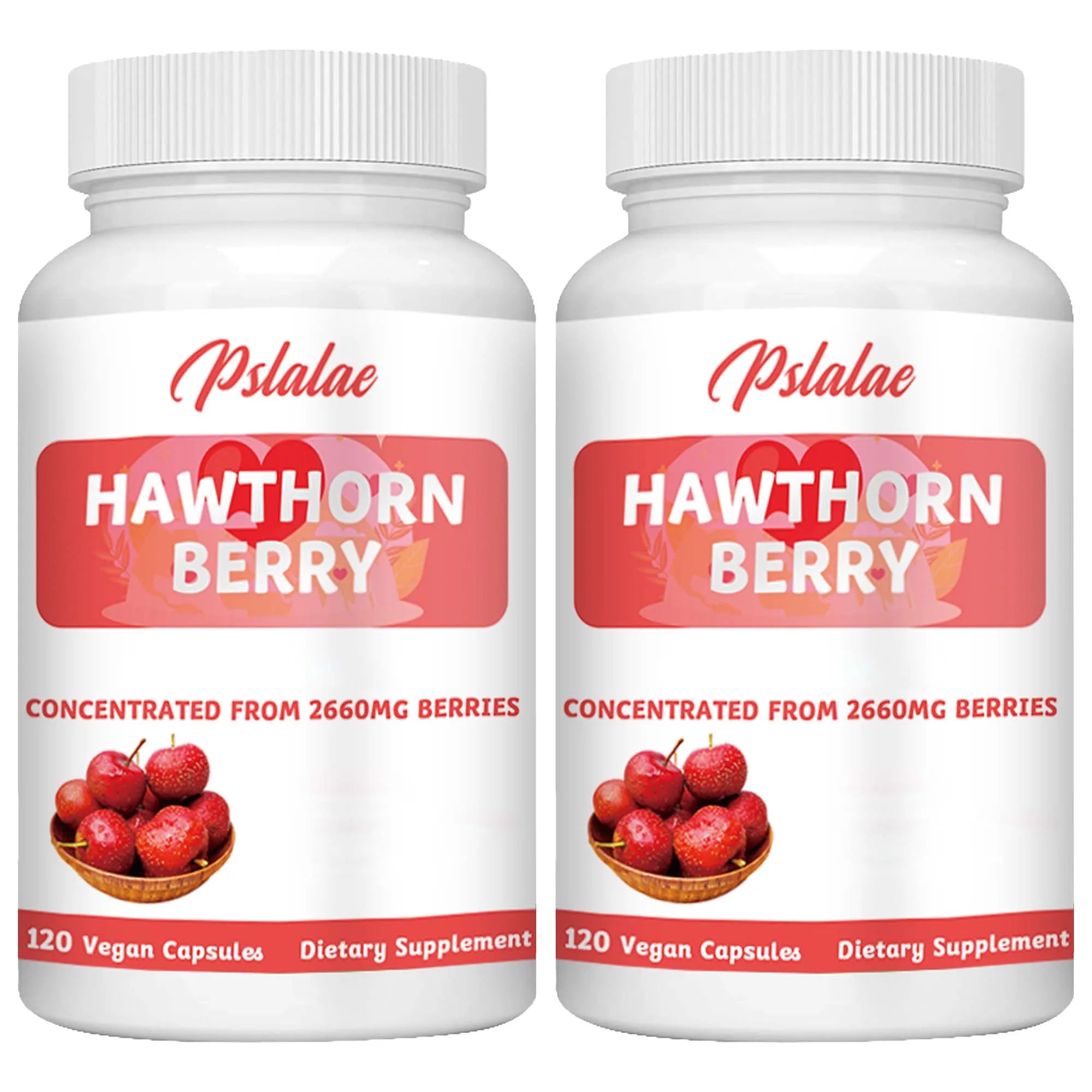 Hawthorn Berry Capsules - Promotes Blood Circulation, Relieves Stress and Digestion - 120 Capsules