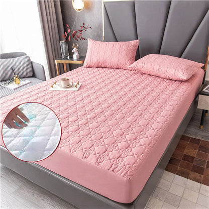 Super Waterproof Quilted Mattress Cover King Queen Size Anti-mite Air-Permeable Bed Pad Cover Not Including Pillowcase