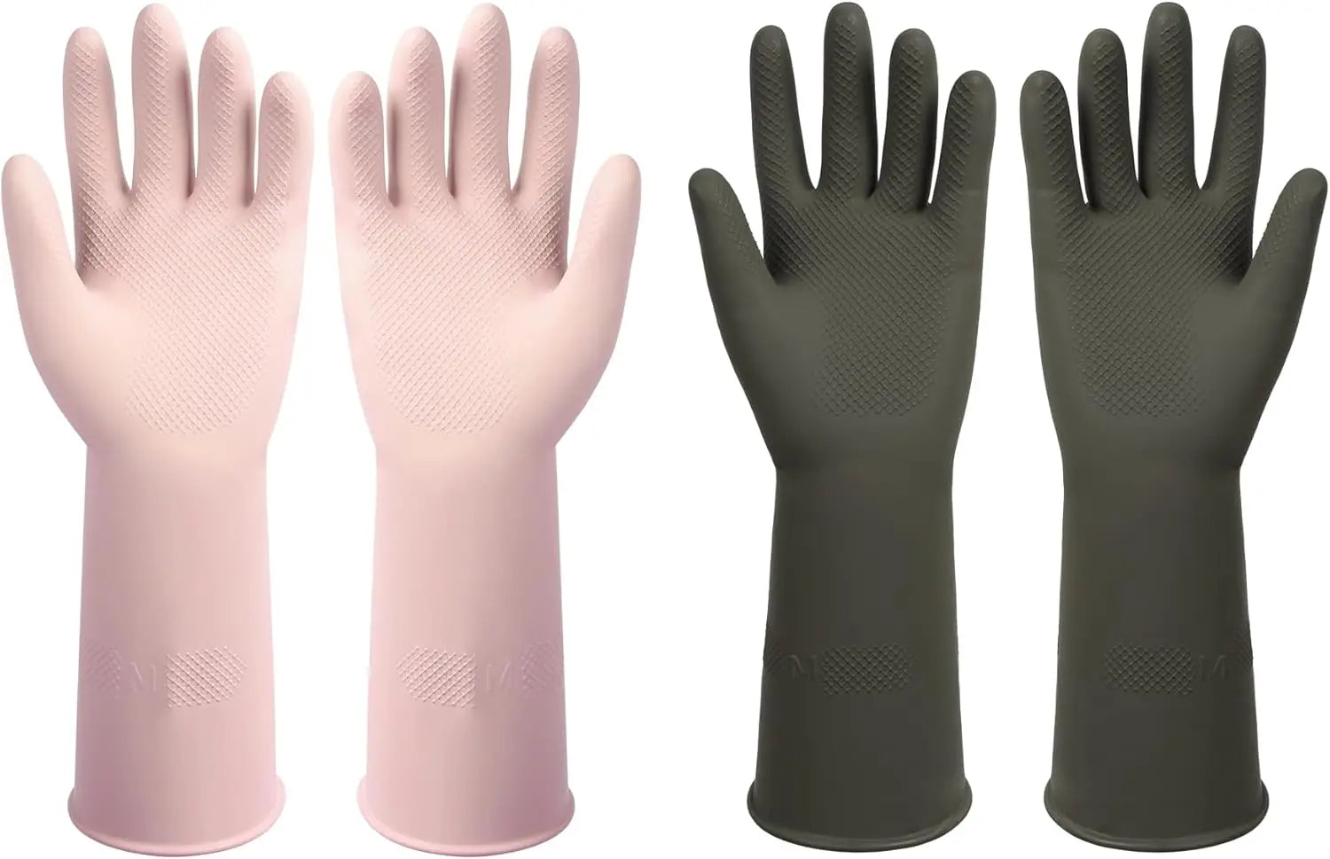 Dishwashing Rubber Gloves Reusable Kitchen Gloves 2Pairs Cleaning Gloves for Washing Dishes Long-lasting&amp;Non-Slip