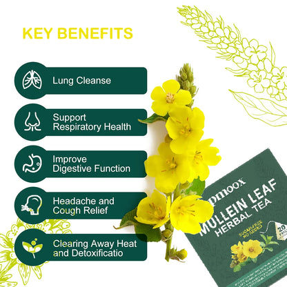 BetterLungs Lung Cleansing Tea, Herbal Loose Leaf Mullein Leaf Extract Detox Tea Bags for Lung Respiratory Health and Wellness