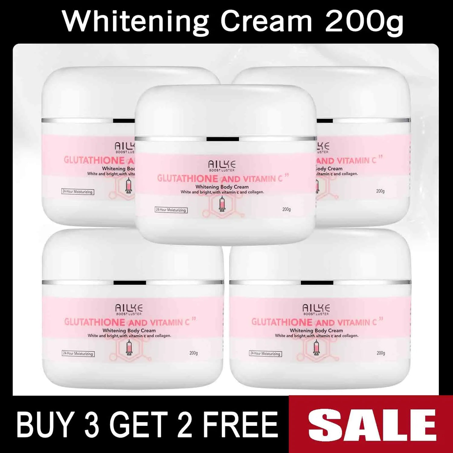 AILKE Vitamin C Cream, Hydration &amp; Brightening Lotion, Improve Dull Skin, Clean Skin, Glowing Beauty Face &amp; Body Care