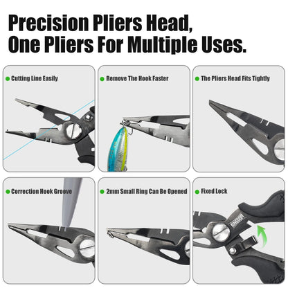 Kingdom Fishing Pliers Multifunctional Split Ring Wire Cutter Hooks Remover Fishing Tackle 62g 82g 14CM 15.6CM Fishing Equipment