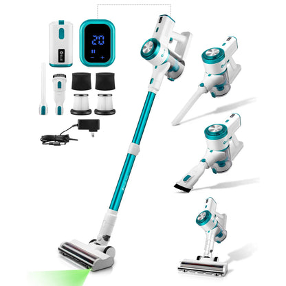Cordless Handheld Vacuum Cleaner 27Kpa 250W 60Mins Touch Screen Rechargeable Vacuum Cordless for Pet Hair Carpet Hardwood Floor