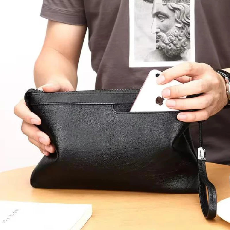 Business Clutch Bag High Quality PU Envelope Bags Fashion Brand Design Handbags Casual Travel Men&