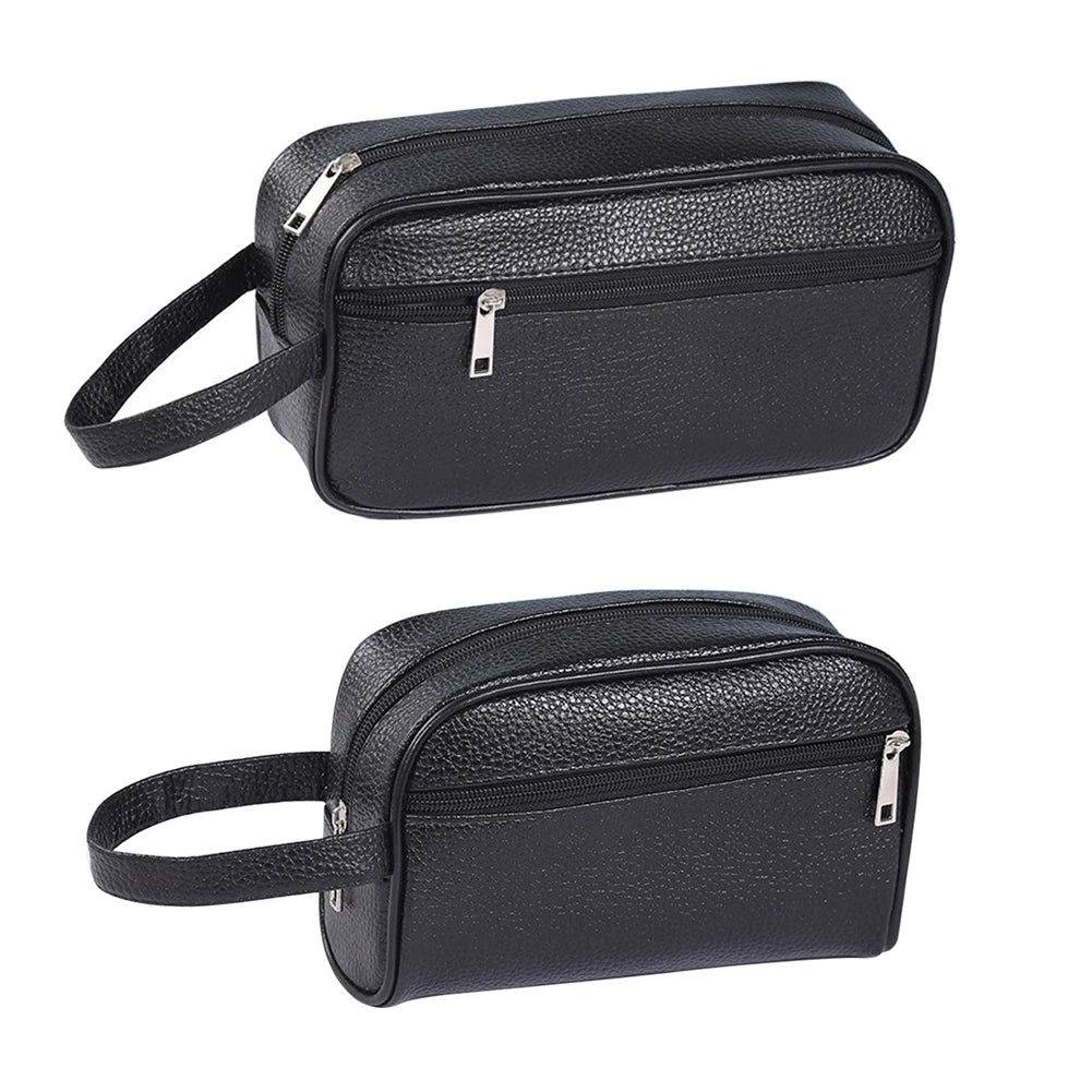 Fashion PU Leather Wristlet Bag Solid Color Phone Wristlet Bag Casual Toiletry Bag Small Purse for Men Women