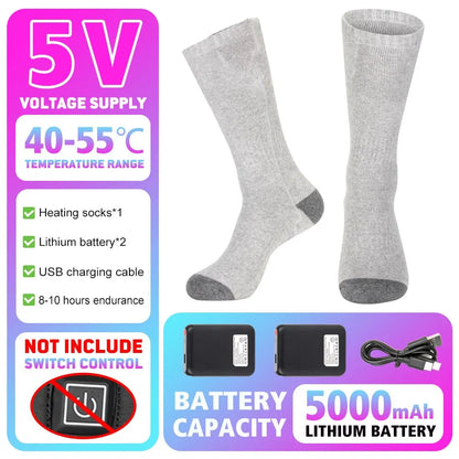 Winter Heated Socks 5000mAh APP Control Thermal socks  Electric Heating Ski Socks Thermal Heated Foot Warmer Ski Sports