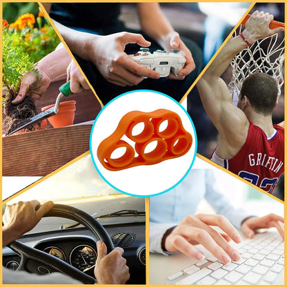 5 Finger Finger Strength Grip Band Mini Silicone Hand Exerciser Gripper Muscle Building Injury Recovery for Gym Fitness Training
