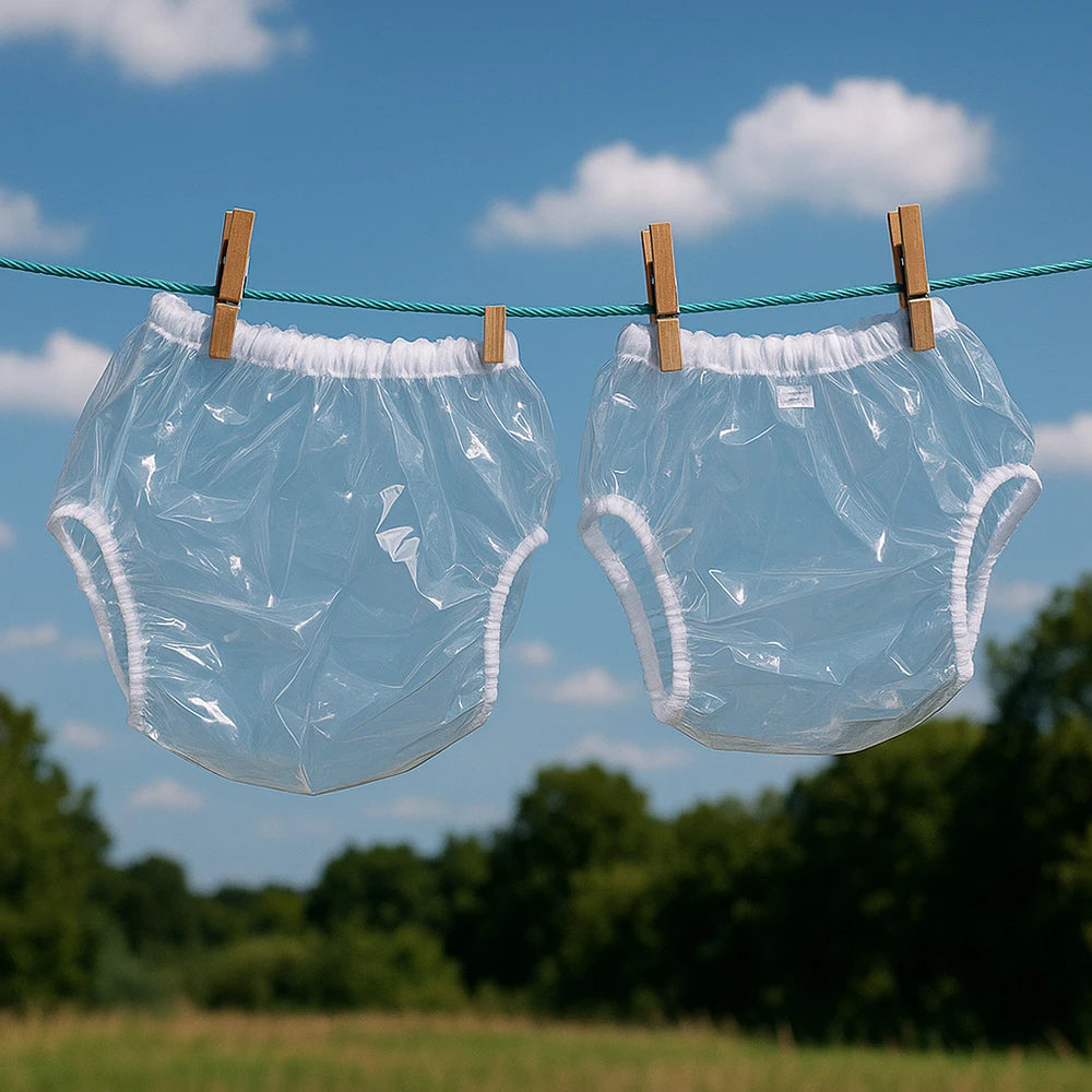 2pcs All-Day Comfort&amp; Adjustable Protection Adult Diaper Cover+1pc Wet Bag Washable Soft Transparent Teenagers Diaper Cover