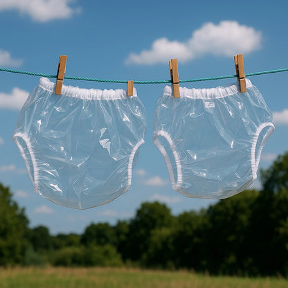 2pcs All-Day Comfort&amp; Adjustable Protection Adult Diaper Cover+1pc Wet Bag Washable Soft Transparent Teenagers Diaper Cover