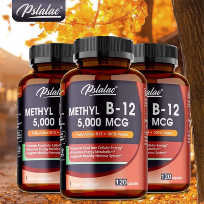 Vitamin B12 - 5000 MCG Supplement -Benefits Brain &amp; Heart Function, Supports Memory, Learning, Helps Boost Natural Energy