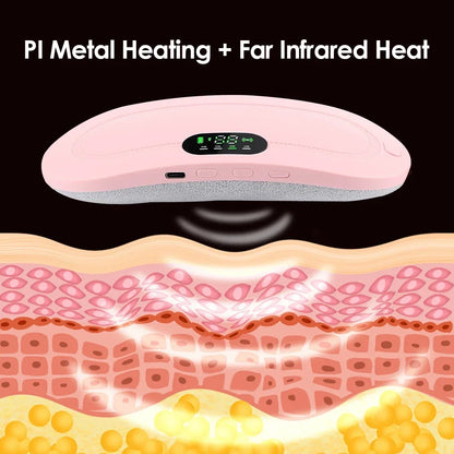 Portable Heated Massage Belt Menstrual Pain Relief Hot Compress Pad Abdominal Thermal Vibration Massager Period Warm Palace Belt