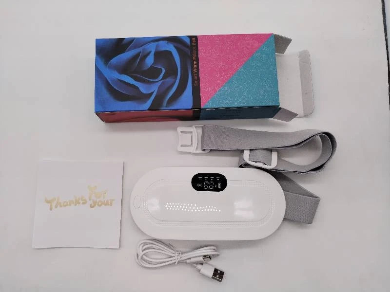 Portable Heated Massage Belt Menstrual Pain Relief Hot Compress Pad Abdominal Thermal Vibration Massager Period Warm Palace Belt