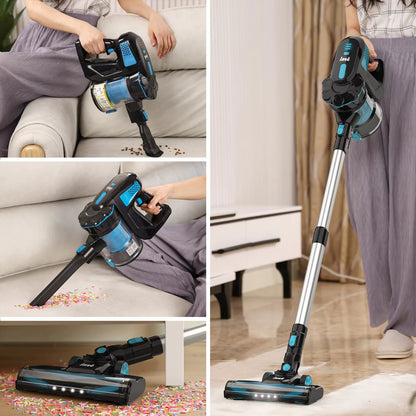 INSE V770 Cordless Handheld Vacuum Cleaner 6-in-1 20KPa Powerful Lightweight Stick Vacuum Flexible LED Headlights for Carpet Bed