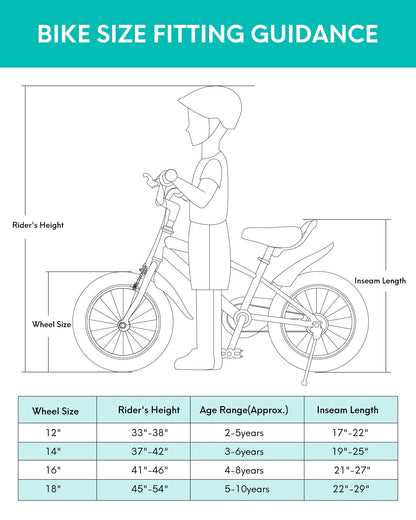 16 Inch Kids Bike with Training Wheels &amp; Kickstand Children