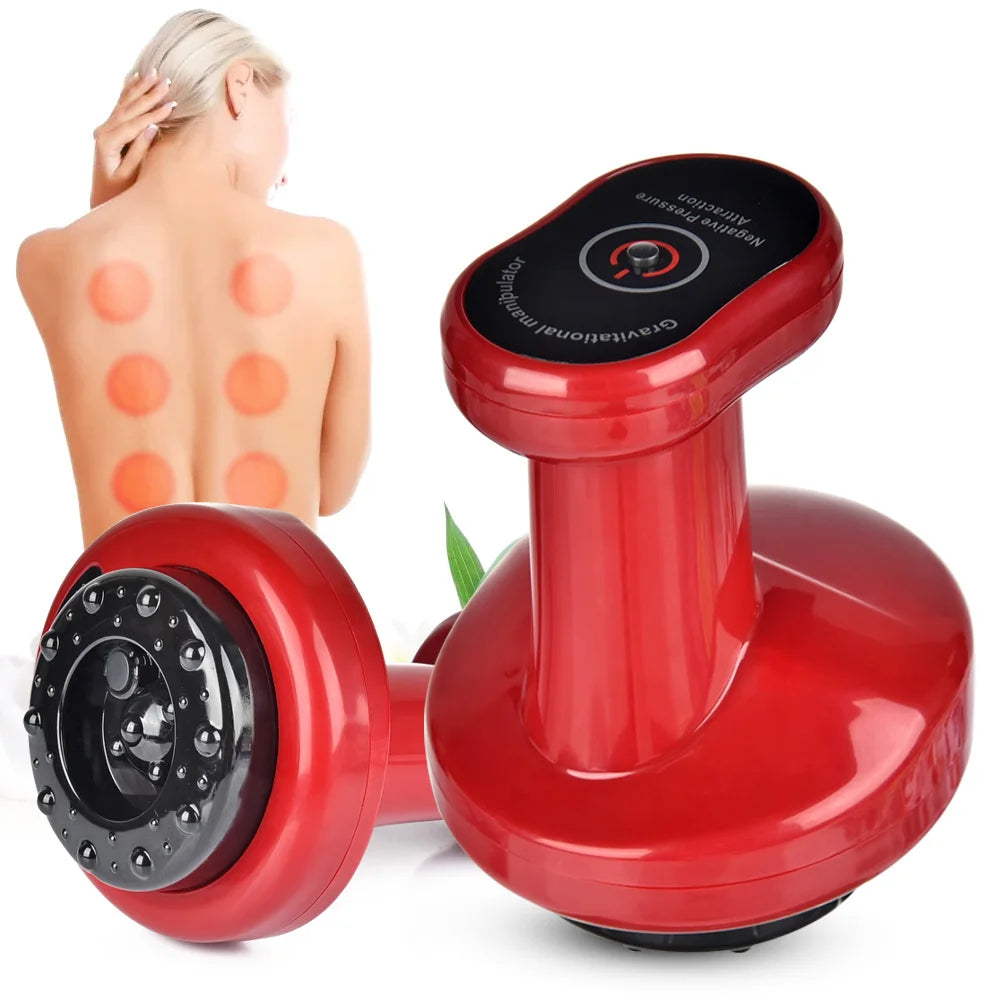 Electric Cupping Massage Guasha Scraping EMS Body Massager Vacuum Cans Suction Cup IR Heating Anti-Cellulite Fat Burner Slimming