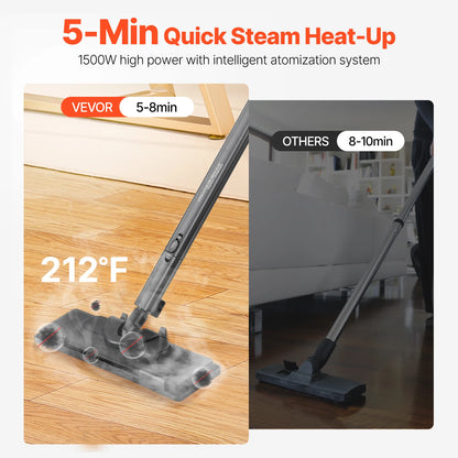 SucceBuy Steam Cleaner Multipurpose Powerful with 51oz Tank and Portable Handle for Grout Tile Floors Appliances Home&amp;Car
