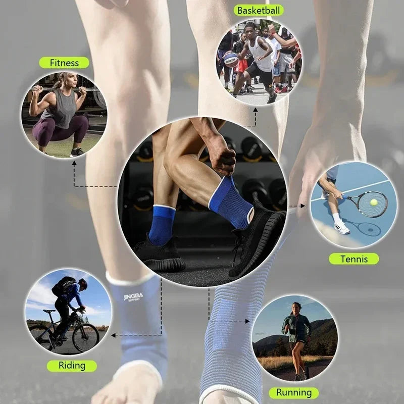 1Pair Multi-Sport Ankle Brace Knitted Breathable Compression Support for Basketball Football Gym Running Stability Protector