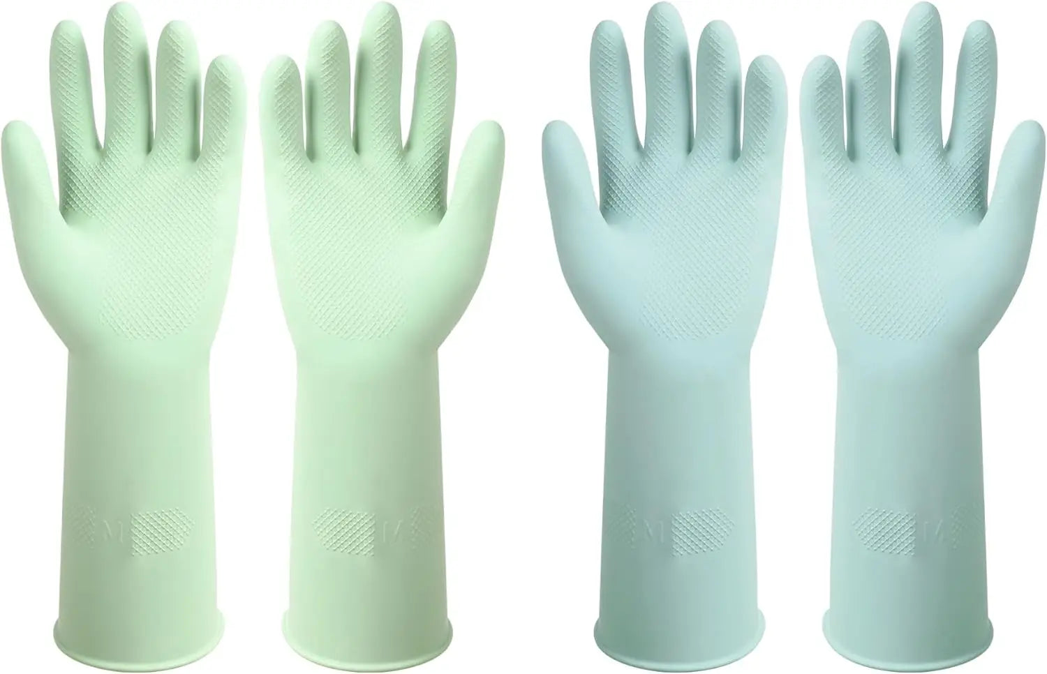 Dishwashing Rubber Gloves Reusable Kitchen Gloves 2Pairs Cleaning Gloves for Washing Dishes Long-lasting&amp;Non-Slip
