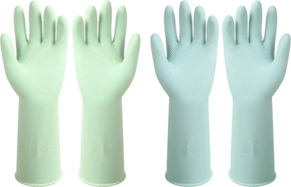 Dishwashing Rubber Gloves Reusable Kitchen Gloves 2Pairs Cleaning Gloves for Washing Dishes Long-lasting&amp;Non-Slip