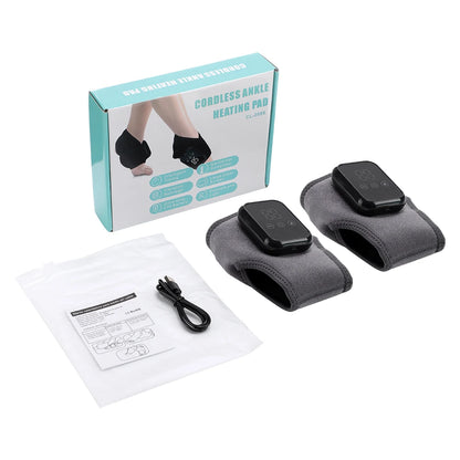 Electric Ankle Massager Hot Compress Vibration Foot Massager Ankle Joint Protection Heating Strap Ankle Heated Brace Wrap