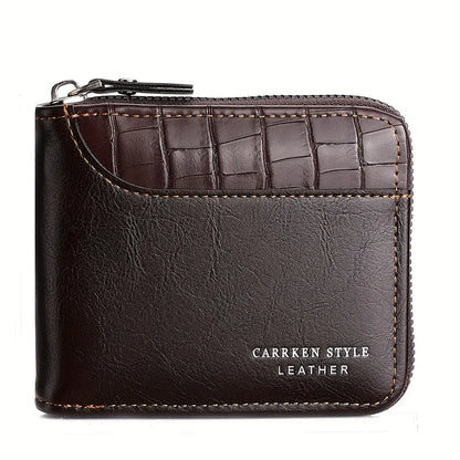 Leather Men’s Wallet Luxury Mens Purse Male Zipper Card Holders With Coin Pocket Rfid Wallets Gifts For Men Money Bag NEW