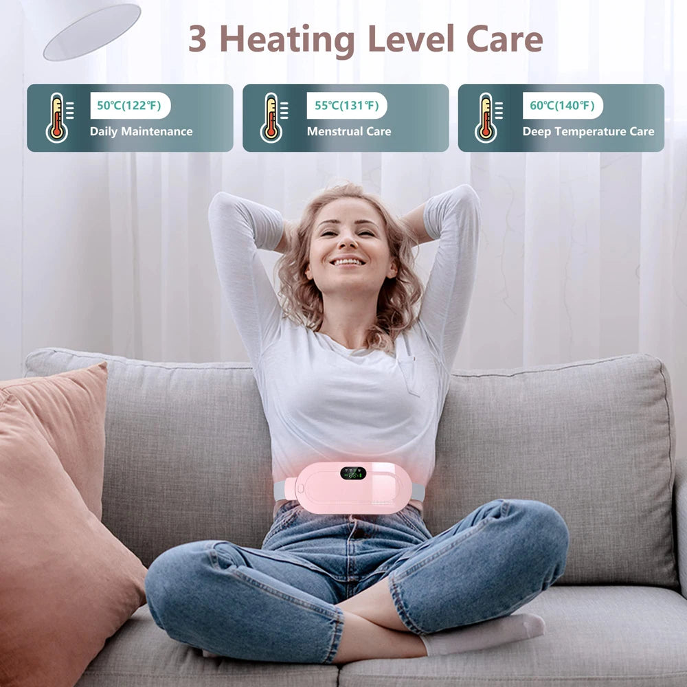 Menstrual Heating Pad Warm Palace Belt Relieve Menstrual Pain Hot Compress Massager Uterus Cold Dysmenorrhea Relieving Belt