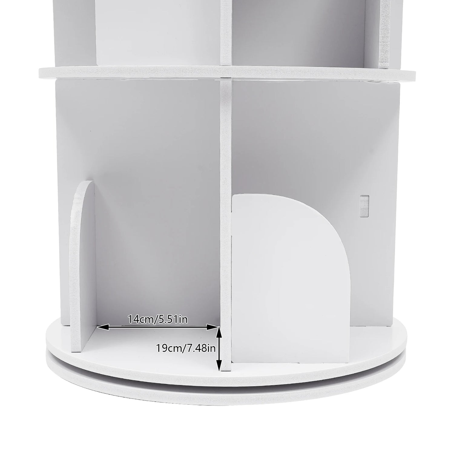2/4-Tier Wooden Rotatable Bookshelf - 360°Display Floor Standing Storage Rack, White Multifunctional Bookshelf Organizer