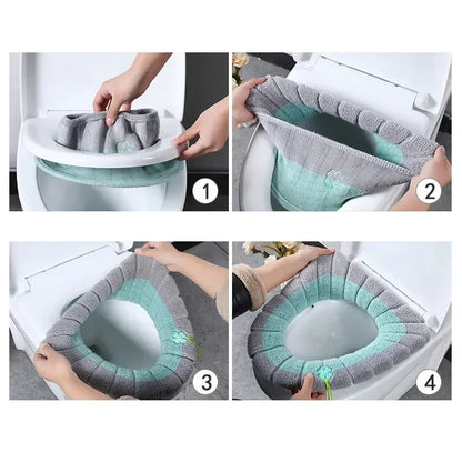 Warm Toilet Seat Cover Comfortable Thick Knitted