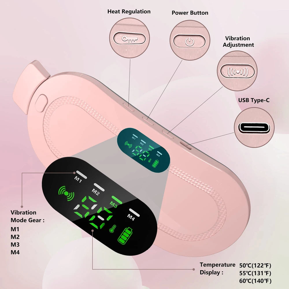 Menstrual Heating Pad Warm Palace Belt Relieve Menstrual Pain Hot Compress Massager Uterus Cold Dysmenorrhea Relieving Belt