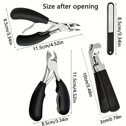 4pcs Thick Nail and Toe Nail Clippers for the Elderly - Extra Large Wide Mouth Opening Nail Clipper Set