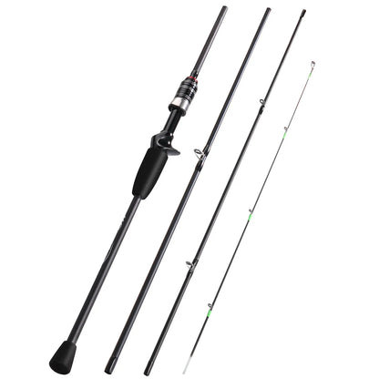 Sougayilang Casting Spinning Fishing Rod 1.8m UltraLight Carbon Fiber Rod Pole 4Section with EVA Handle Baitcasting Fishing Rod