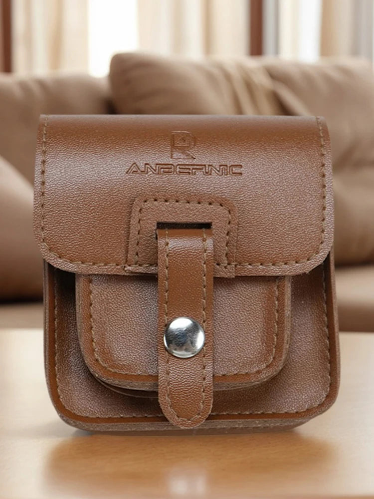 For Anbernic RG34XXSP Game Console Carrying Case Anti-Scratch Leather Console Protective Bag PU Leather Outdoor Flap Storage Bag