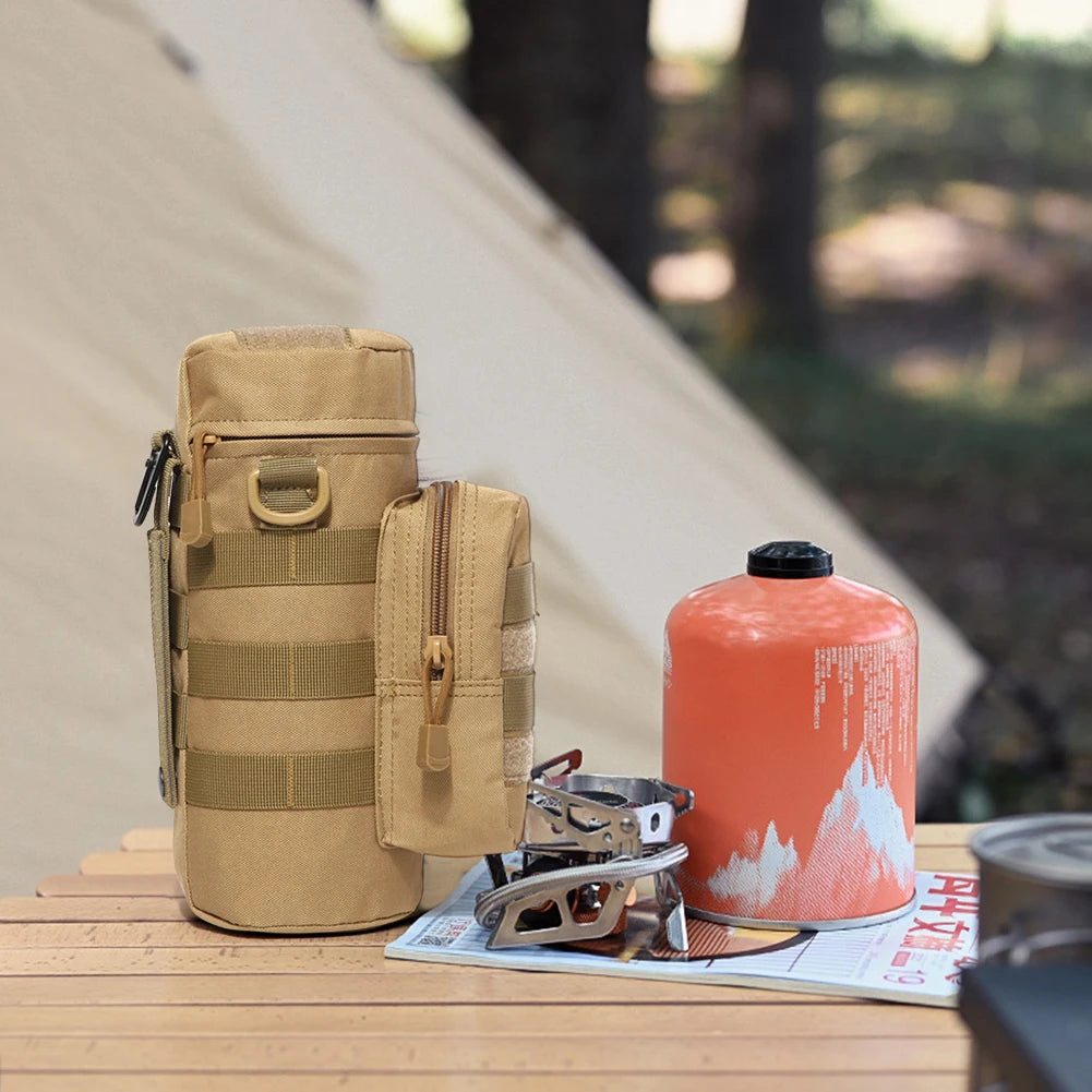 Molle Water Bottle Bag Portable Bottle Pouch Holder Portable Kettle Carrier for Outdoor Camping Hiking Fishing