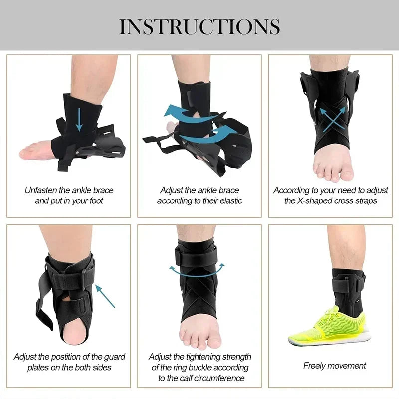 1/2PCS Ankle Brace Support with Side Stabilizers for Sprained Ankle Men Women Ankle Splint Stabilizer Recovery Tendonitis