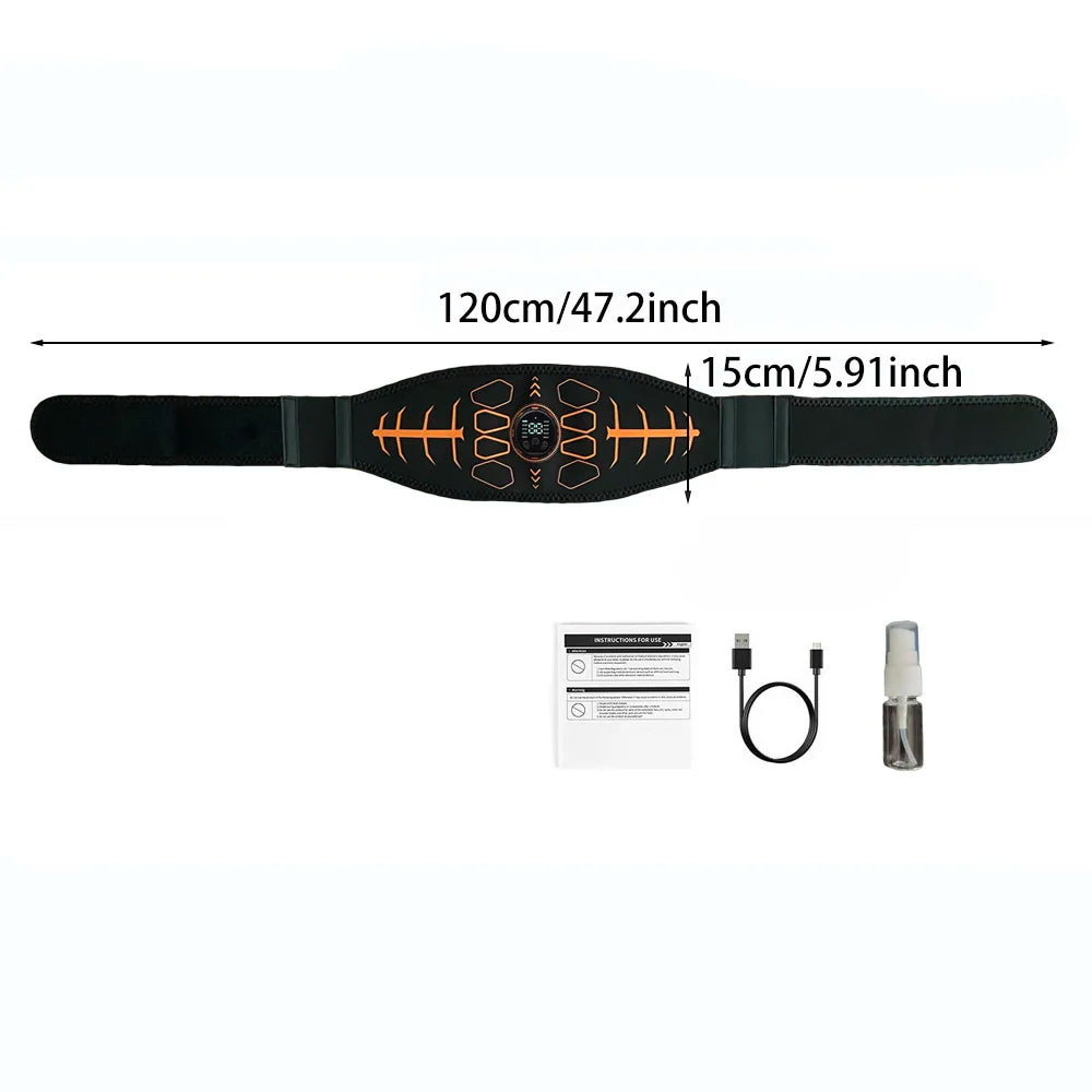 Smart Muscle Toner Abdominal Toning Belt Ab Trainer EMS Muscle Stimulator Recharge Weight Loss Massage Fitness Equipment Unisex