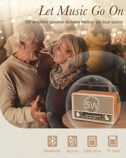 Portable AM FM Radio Bluetooth Speaker PRUNUS J-120
