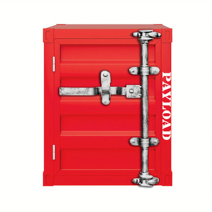 New shipping container design bedside table, industrial style metal side table storage cabinet, suitable for living room and bed