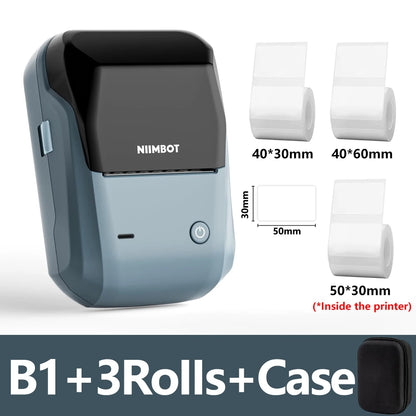 Niimbot B1 Portable Thermal Printer Bluetooth Mini Label Printer Adhesive Paper Maker Sticker Printer 2 Inch Labeling Machine