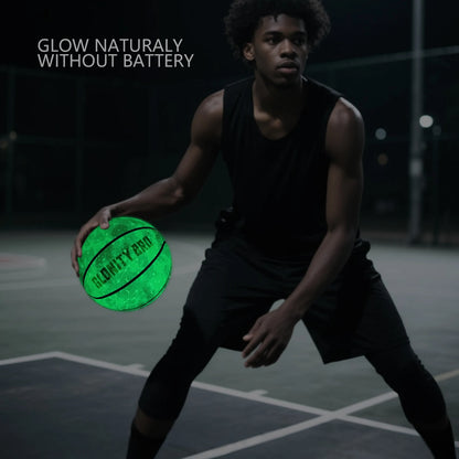 Glowing Leather Green Luminous Basketball Gift For Boys Girls,In&amp;Outdoor Night Game Ball Size 7(29.5") / 6(28.5") / 5 (27.5")