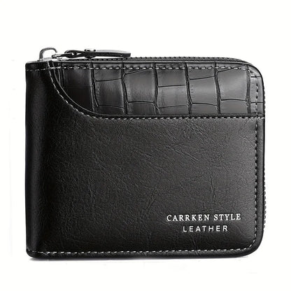 Leather Men’s Wallet Luxury Mens Purse Male Zipper Card Holders With Coin Pocket Rfid Wallets Gifts For Men Money Bag NEW