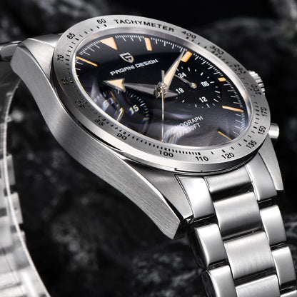 PAGANI DESIGN 2026 New Retro Mens Watches Moon Quartz Watch For Men Speed Sports Chronograph AR Sapphire VK64 Clock Reloj Hombre