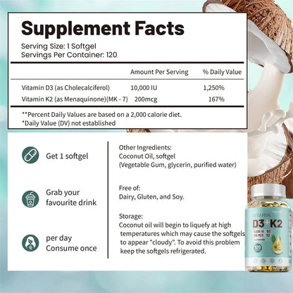 Vitamin D3 K2 Supplement 